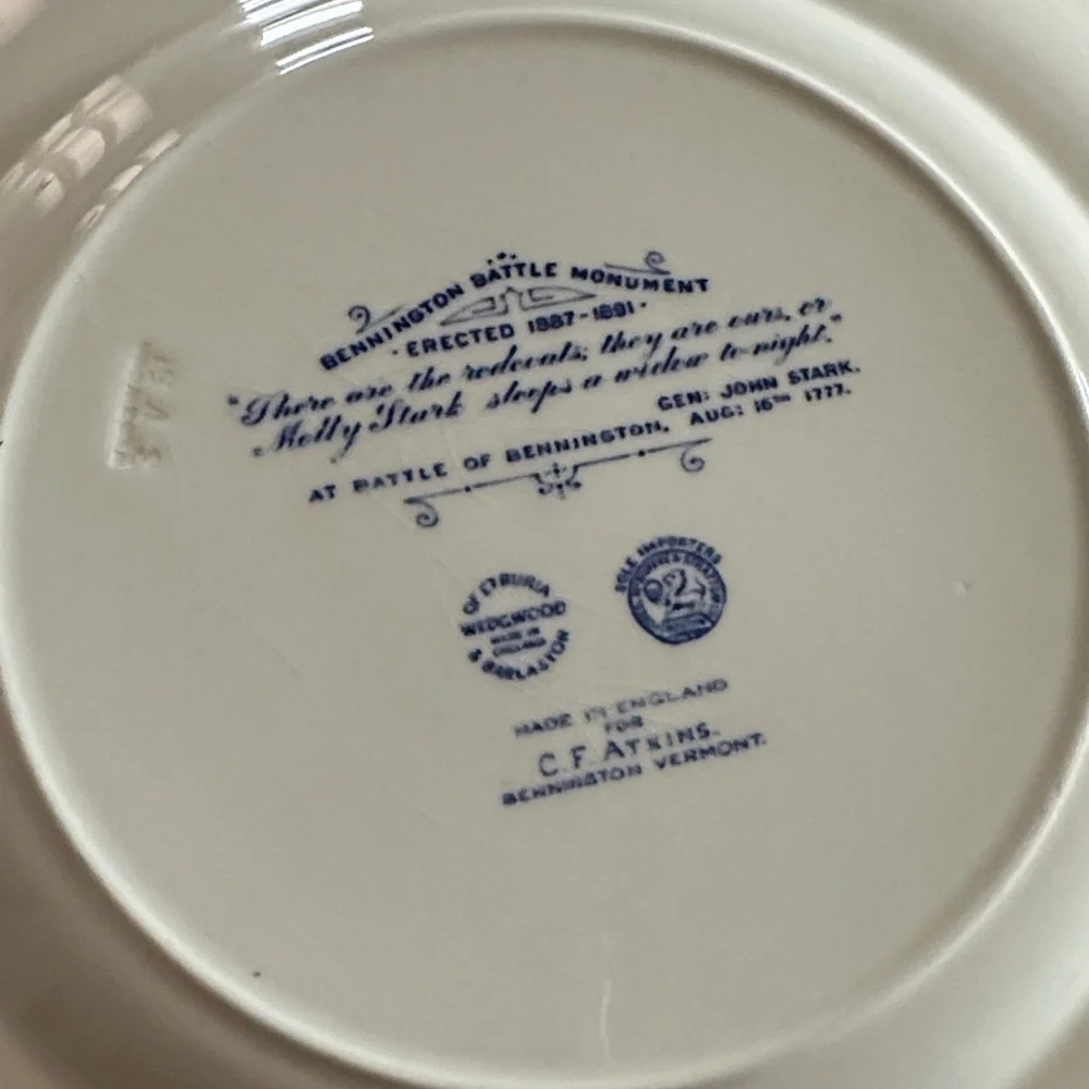 Wedgwood Battle of Bennington Monument Plate